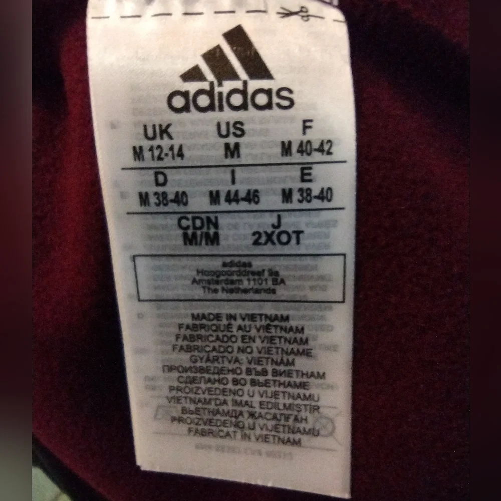 Adidas Team 1/4 Zip Pull Over Jersey Shirt Maroon w/ White Logo Medium NWT - Picture 8 of 8